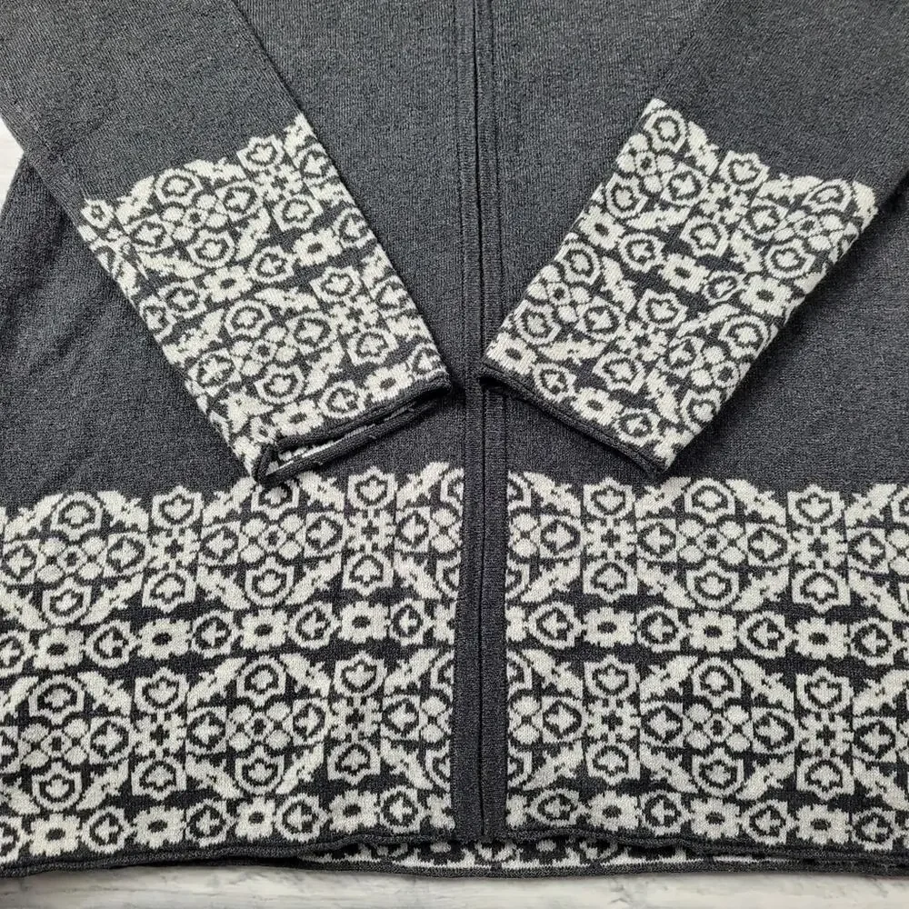 Cynthia Rowley Hooded Nordic Zip Cardigan size Medium